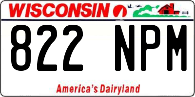 WI license plate 822NPM