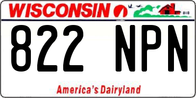 WI license plate 822NPN