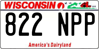 WI license plate 822NPP