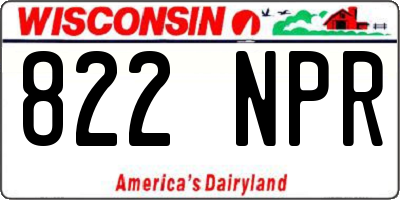 WI license plate 822NPR