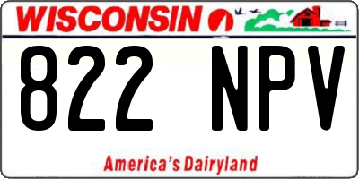 WI license plate 822NPV
