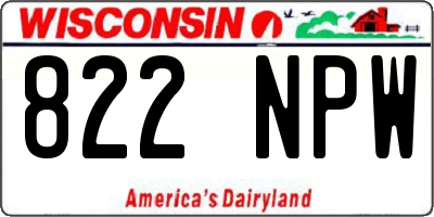 WI license plate 822NPW