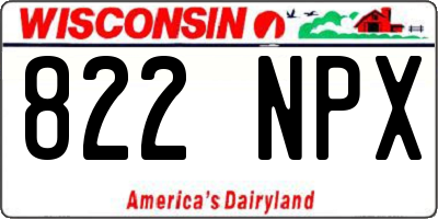 WI license plate 822NPX
