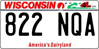 WI license plate 822NQA
