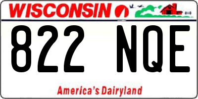 WI license plate 822NQE