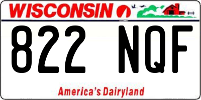 WI license plate 822NQF