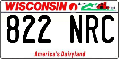 WI license plate 822NRC