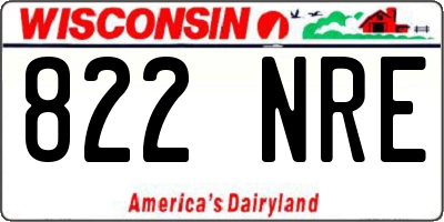WI license plate 822NRE