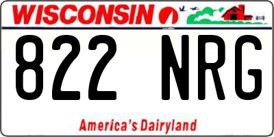 WI license plate 822NRG