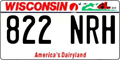 WI license plate 822NRH