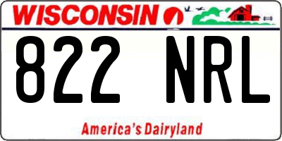 WI license plate 822NRL