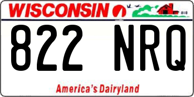 WI license plate 822NRQ