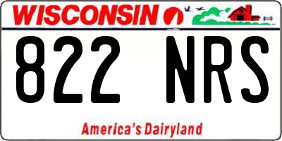 WI license plate 822NRS