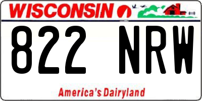 WI license plate 822NRW