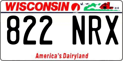 WI license plate 822NRX