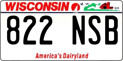 WI license plate 822NSB