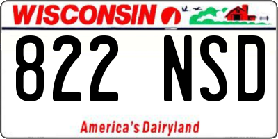WI license plate 822NSD
