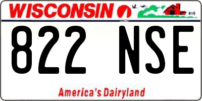 WI license plate 822NSE