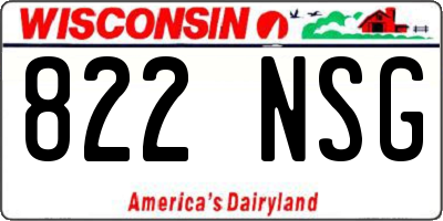 WI license plate 822NSG