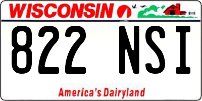 WI license plate 822NSI