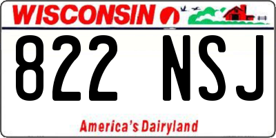 WI license plate 822NSJ