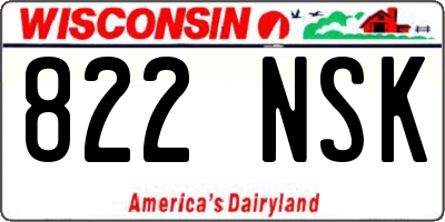WI license plate 822NSK