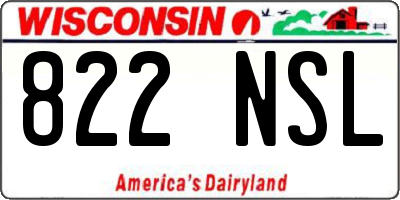 WI license plate 822NSL
