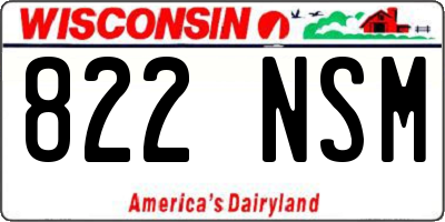 WI license plate 822NSM
