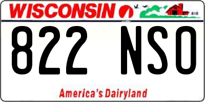 WI license plate 822NSO