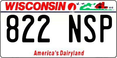 WI license plate 822NSP