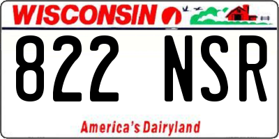 WI license plate 822NSR