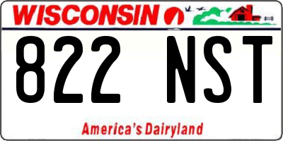 WI license plate 822NST