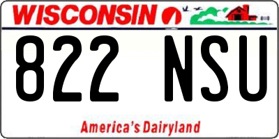 WI license plate 822NSU