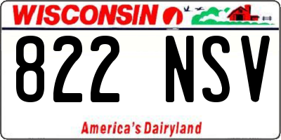 WI license plate 822NSV