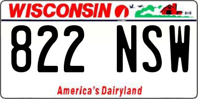 WI license plate 822NSW