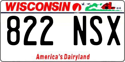 WI license plate 822NSX
