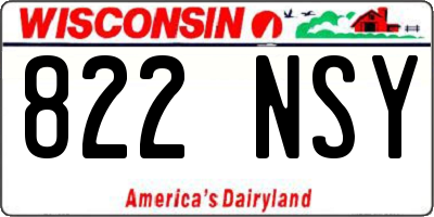 WI license plate 822NSY