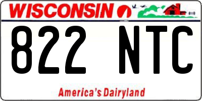 WI license plate 822NTC