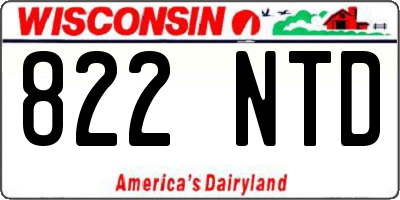 WI license plate 822NTD
