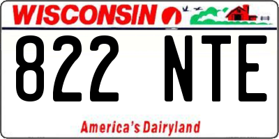 WI license plate 822NTE