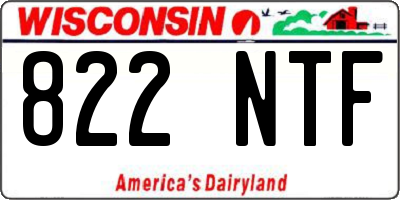 WI license plate 822NTF