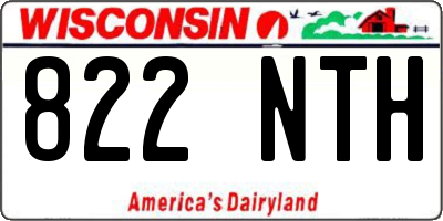 WI license plate 822NTH