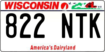 WI license plate 822NTK