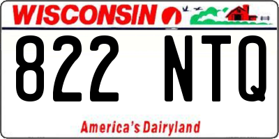 WI license plate 822NTQ