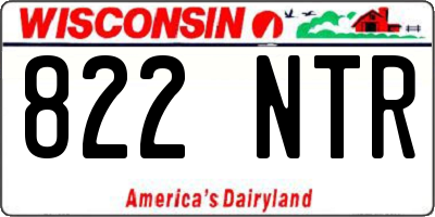 WI license plate 822NTR