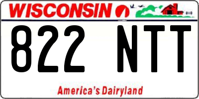 WI license plate 822NTT