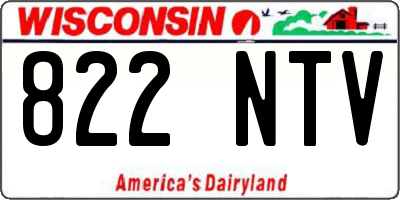 WI license plate 822NTV