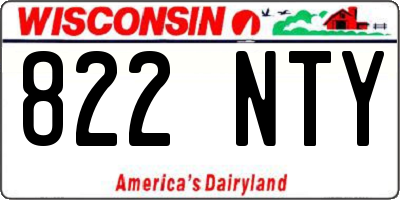 WI license plate 822NTY
