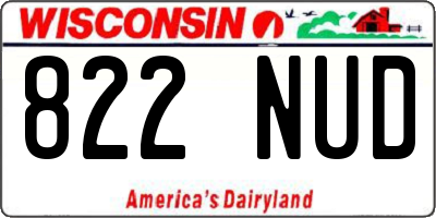 WI license plate 822NUD