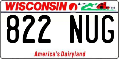 WI license plate 822NUG